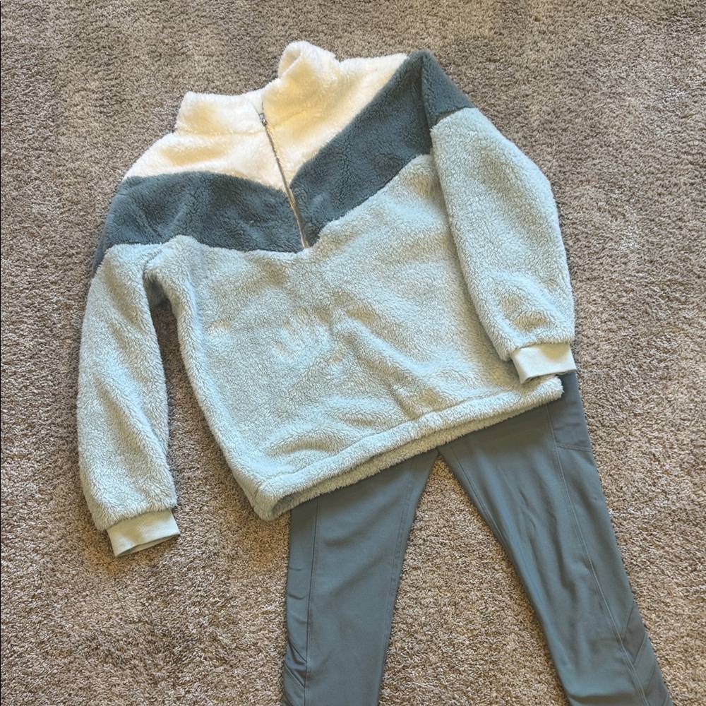 Cozy Kids Fleece Matching Set - Blue and White